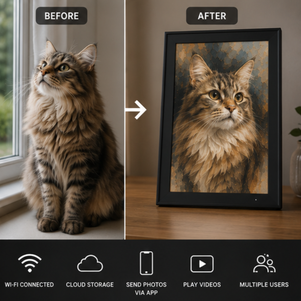 Digital Portrait of a Cat